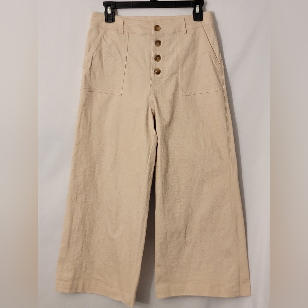 Blue Rain Tan Wide-Leg Cropped Pants Size M